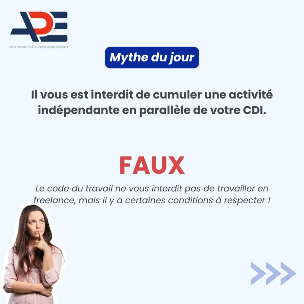 CDI en freelance - mythe : cumuler une activité indépendante en parallèle de son CDI est interdit